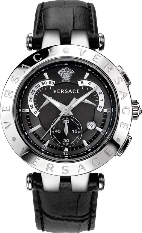 versace v-race chronograph black dial men's watch|Buy Versace V.